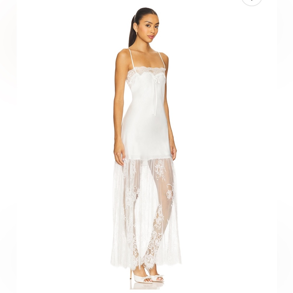 Show Me Your MuMu White Lace Maxi Dress